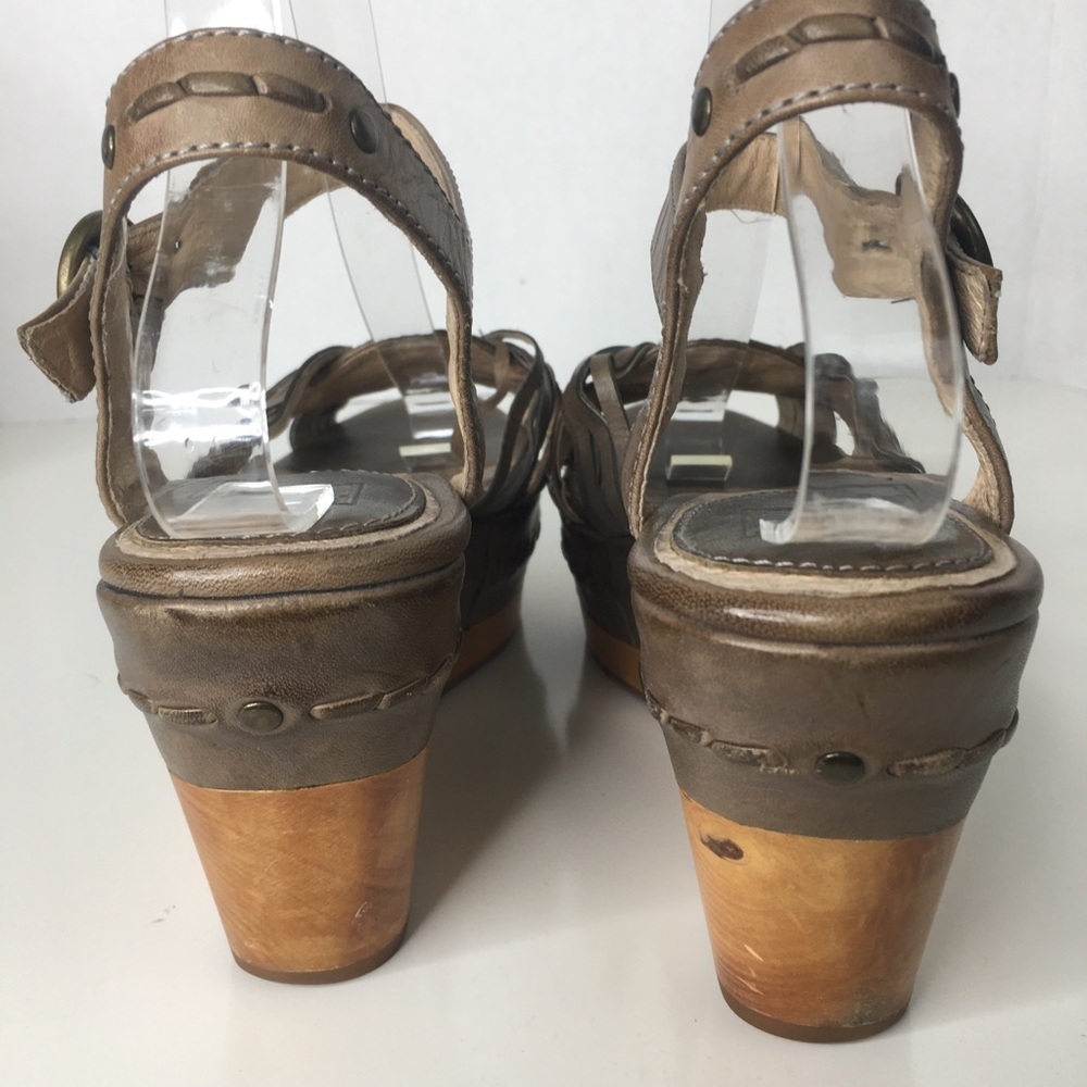 Frye Carlie Huarache Ankle Wedge Leather Sandals - Picture 5 of 11
